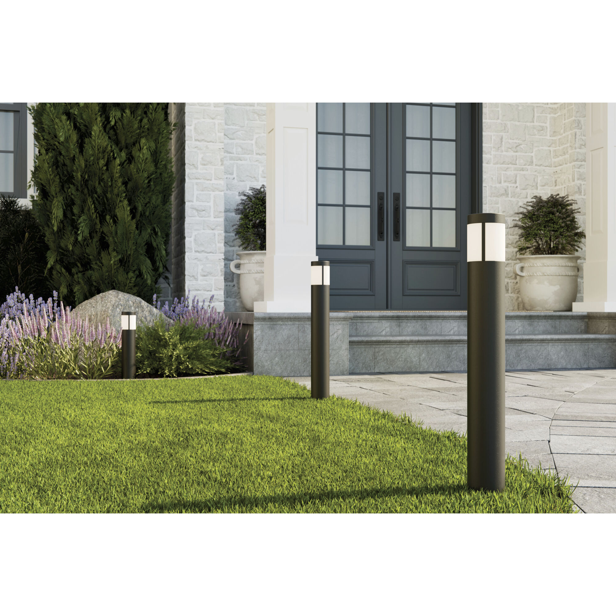 Independence 12 AC/DC 2.75 watt Textured Black Round Bollard in 3000K